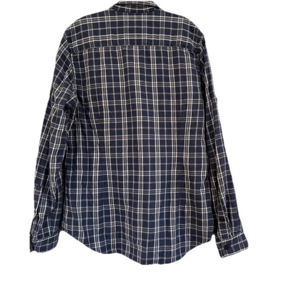 EXPRESS Men's Blue Plaid Long Sleeve Button Up Shirt Lined Sz Large 100% Cotton - Picture 7 of 9